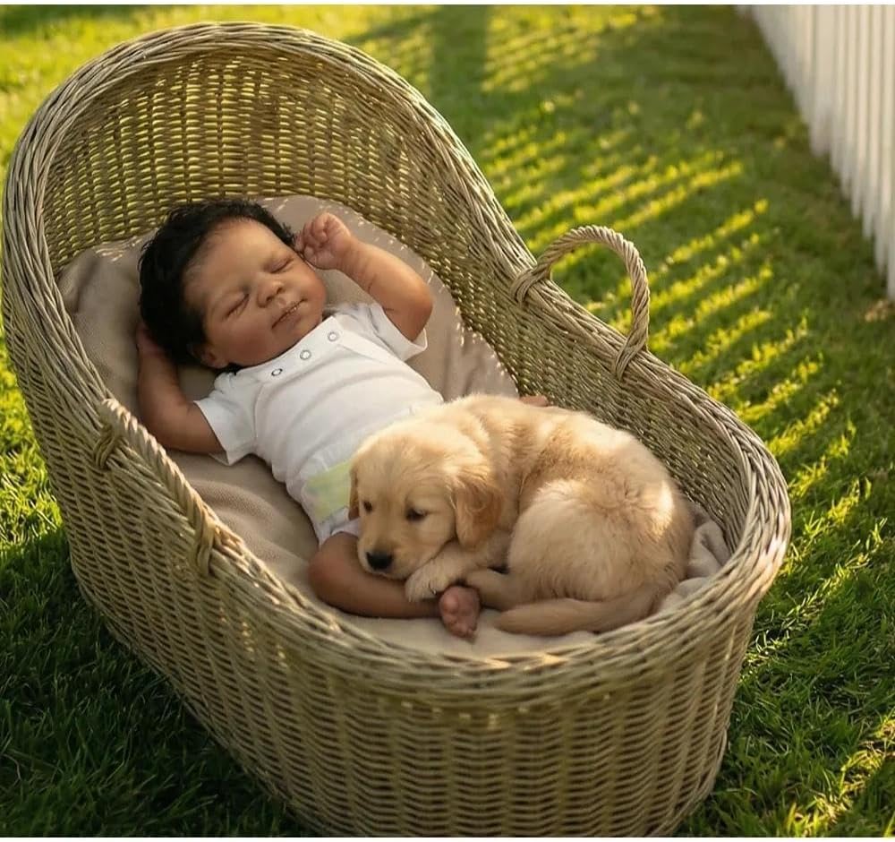 Zero Pam Realistic Reborn Baby Dolls Silicone Full Body Black Boy, 18 Inch Reborn Dolls Hand Rooted Hair, Anatomically Correct American Boy Doll, Silicone Baby Doll Black Babies with Accessories