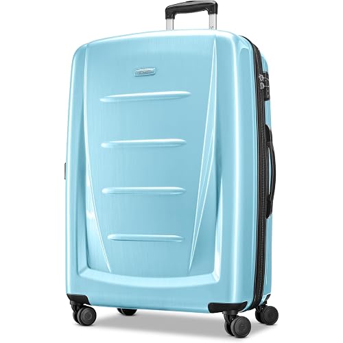 Samsonite Winfield 2 Hardside Expandable Luggage with Spinner Wheels, Ice Blue, Checked-Large 28-Inch