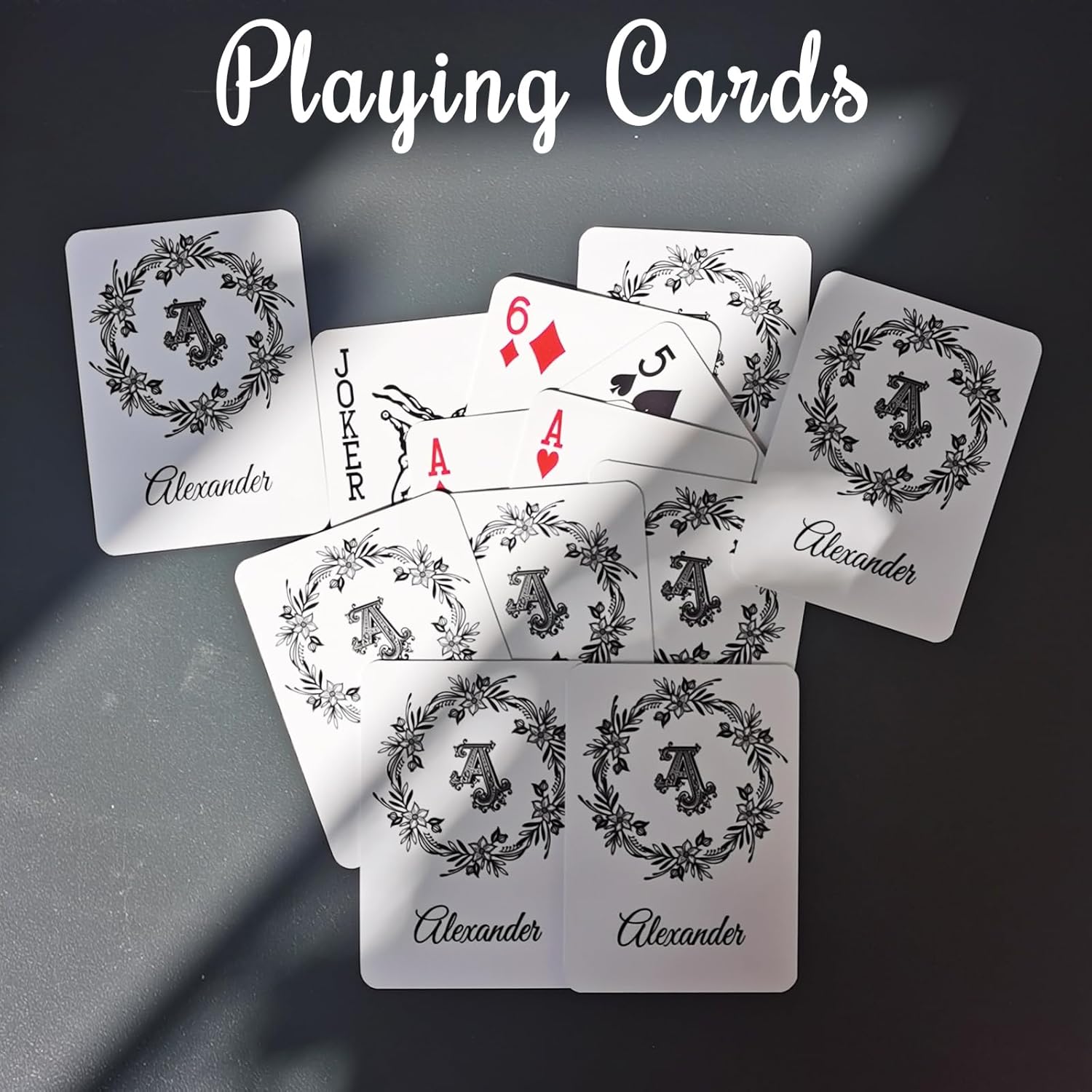 Custom Playing Card with Name Personalized Initial Monogram Playing Cards Funny Poker Cards,Customized Playing Cards Themed Party Favors Birthday Gifts for Friends & Family.