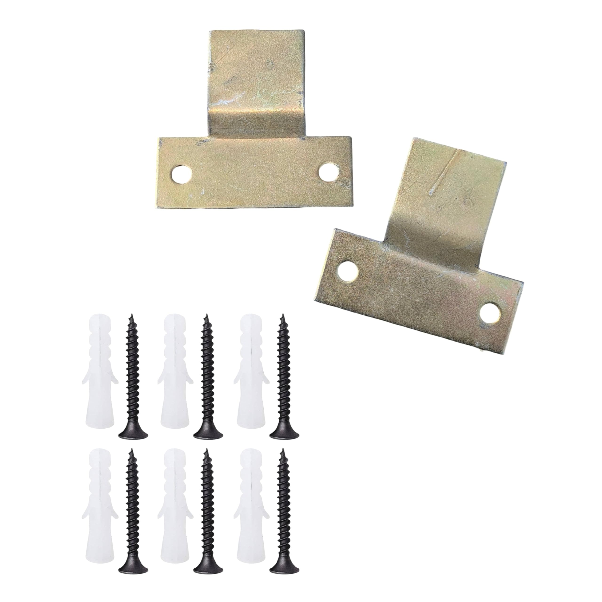 Fan Wall Mount Bracket Pack of 2 for Wall Fan Clamp Zinc Plated Brackets, 1.5 Inch Screws & Nylon Plugs, Strong Metal Wall Fan Holder for Home, Office & Commercial Use-image-17