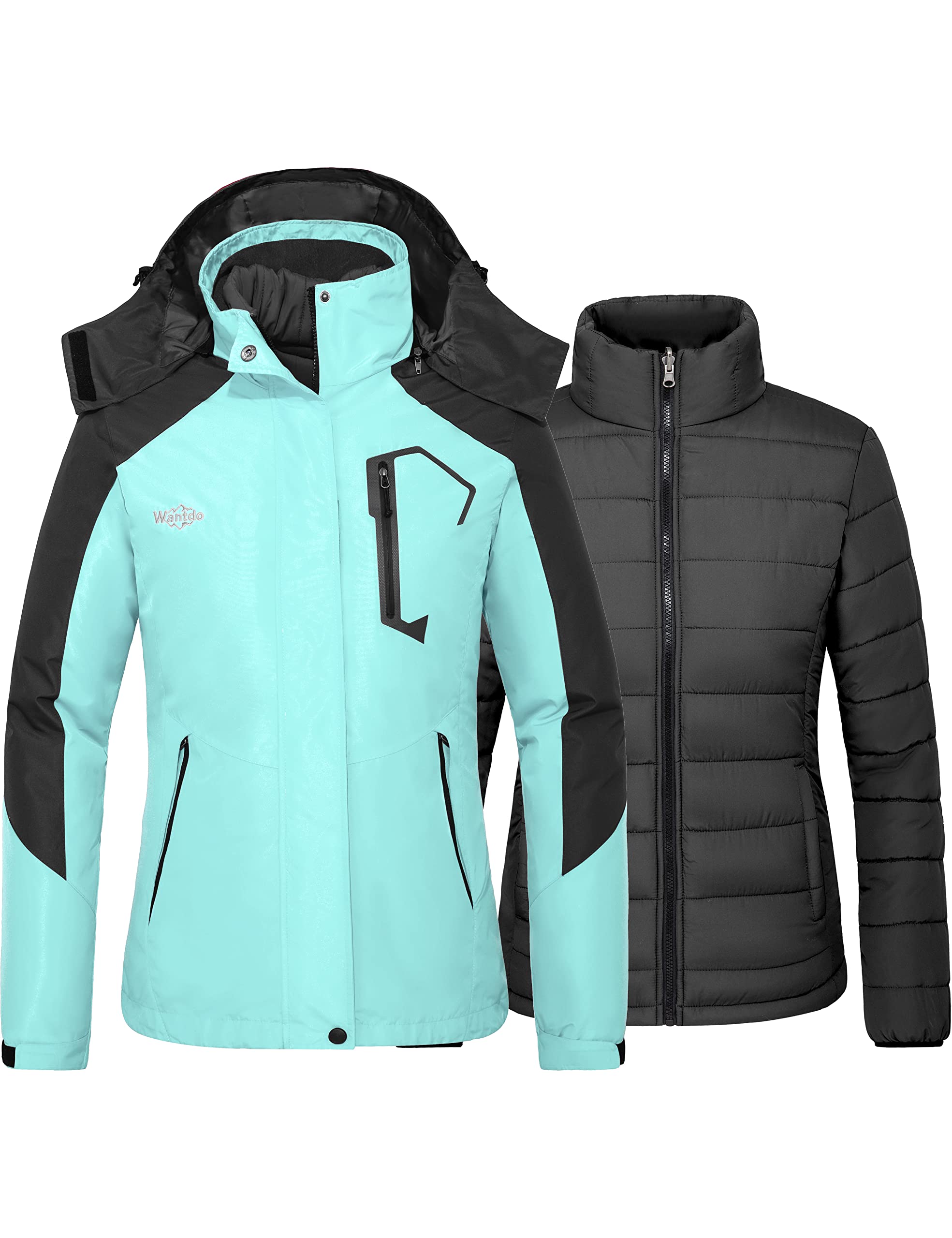 Wantdo Women's 3 in 1 Waterproof Ski Jacket