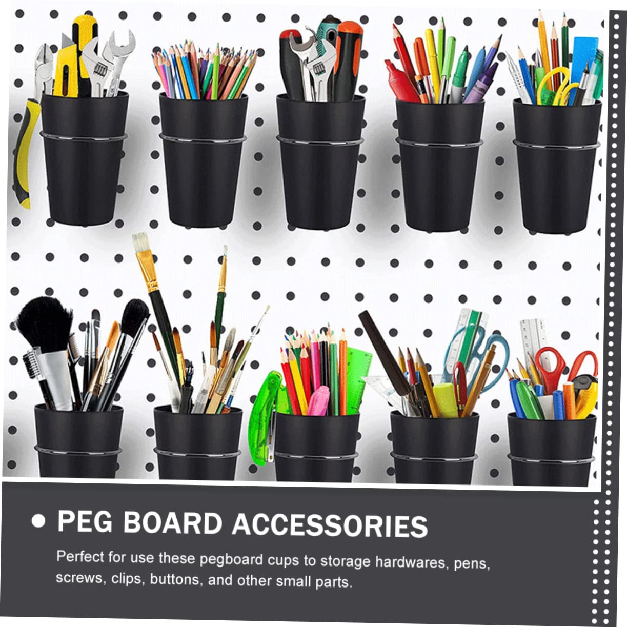 FELTECHELECTR Pegboard Accessory 5 Sets Cup Holders Wall Organizers Garage Hook Storage