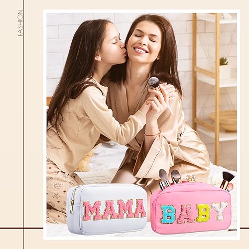 Miniatura 4 de Sanwuta 2 piezas de bolsas de maquillaje para mamá, regalos de cumpleaños, bolsa de cosméticos de nailon para el Día de la Madre, artículos de