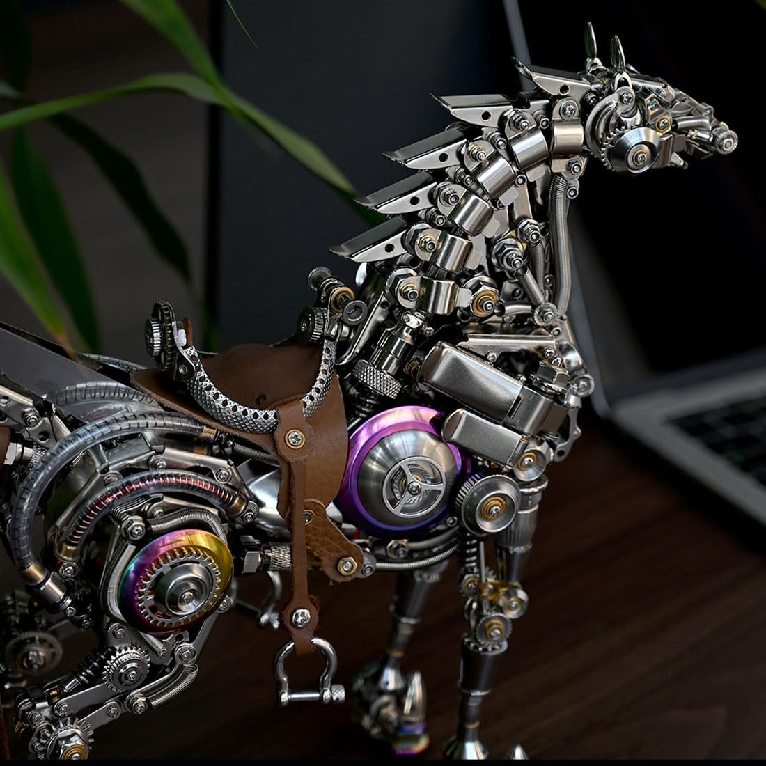 Metalowe puzzle 3D dla dorosłych, steampunk, metalowe, mechaniczne koń, zestaw do budowy z ruchomymi przegubami, mechaniczne puzzle 3D, rzeźba konia, dekoracja i prezenty, 1500 elementów