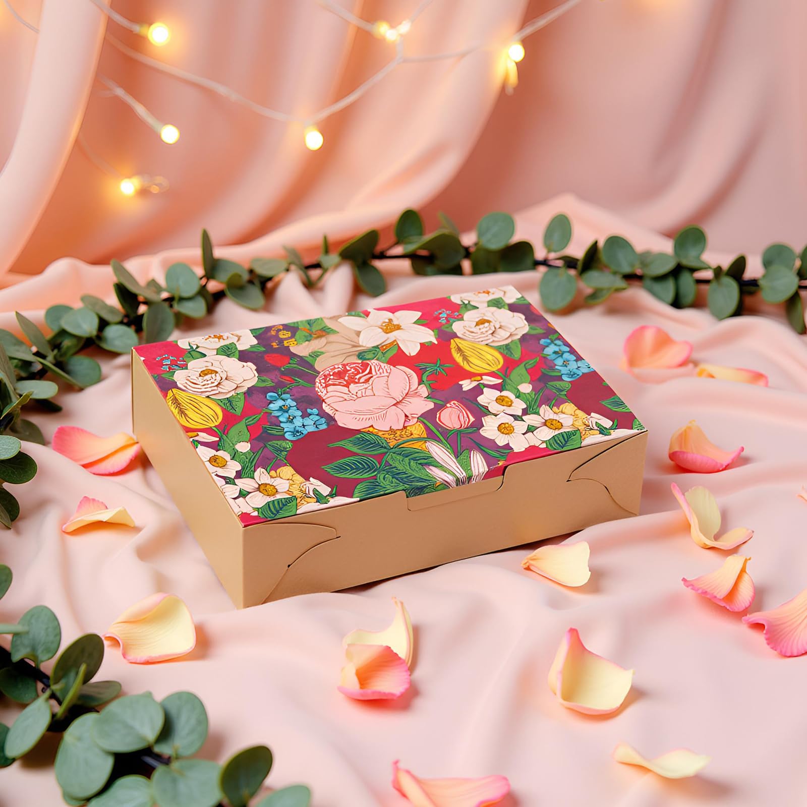 Allbusky 20PCS Paper Treat Gift Boxes, Pastry Cookie Biscuit Cake Boxes, Paper Takeaway Food Boxes - Image 4