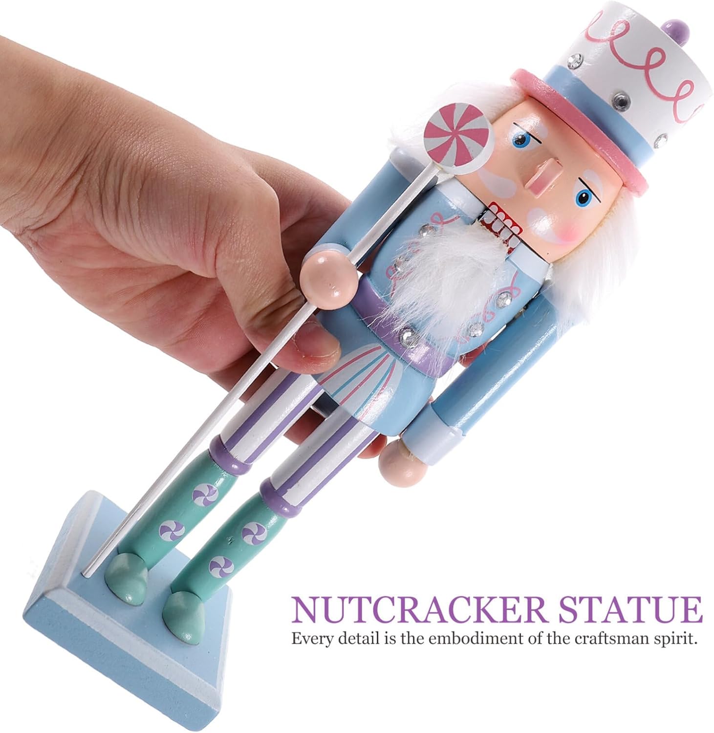1Pcs Holiday Wooden Nutcracker Christmas Decorations Nutcracker Figures Festive Collectible Nutcracker Ornament for Festival Party