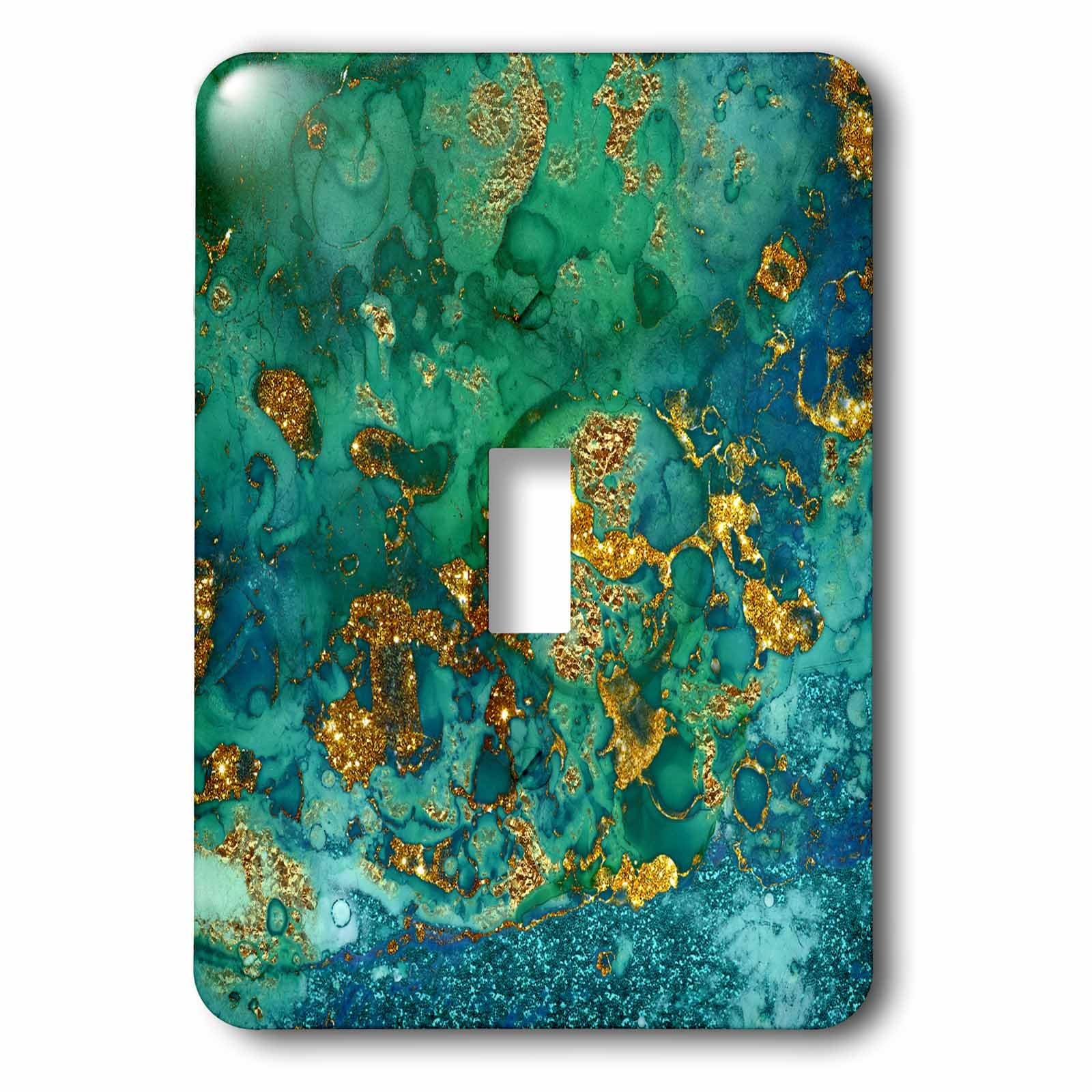 Interrupteur à bascule simple en malachite 3dRose LSP_269023_1 imprimé effet marbre gemme