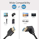 8K HDMI 2.1 Câble court,270 Degré vers le haut Angle 1FT/0,3M Ultra Haute vitesse 48Gbps HDMI Support de câble mâle à mâle 8K@60Hz, Dynamique HDR,HDCP 2.2 et 2.3, eARC (UP)