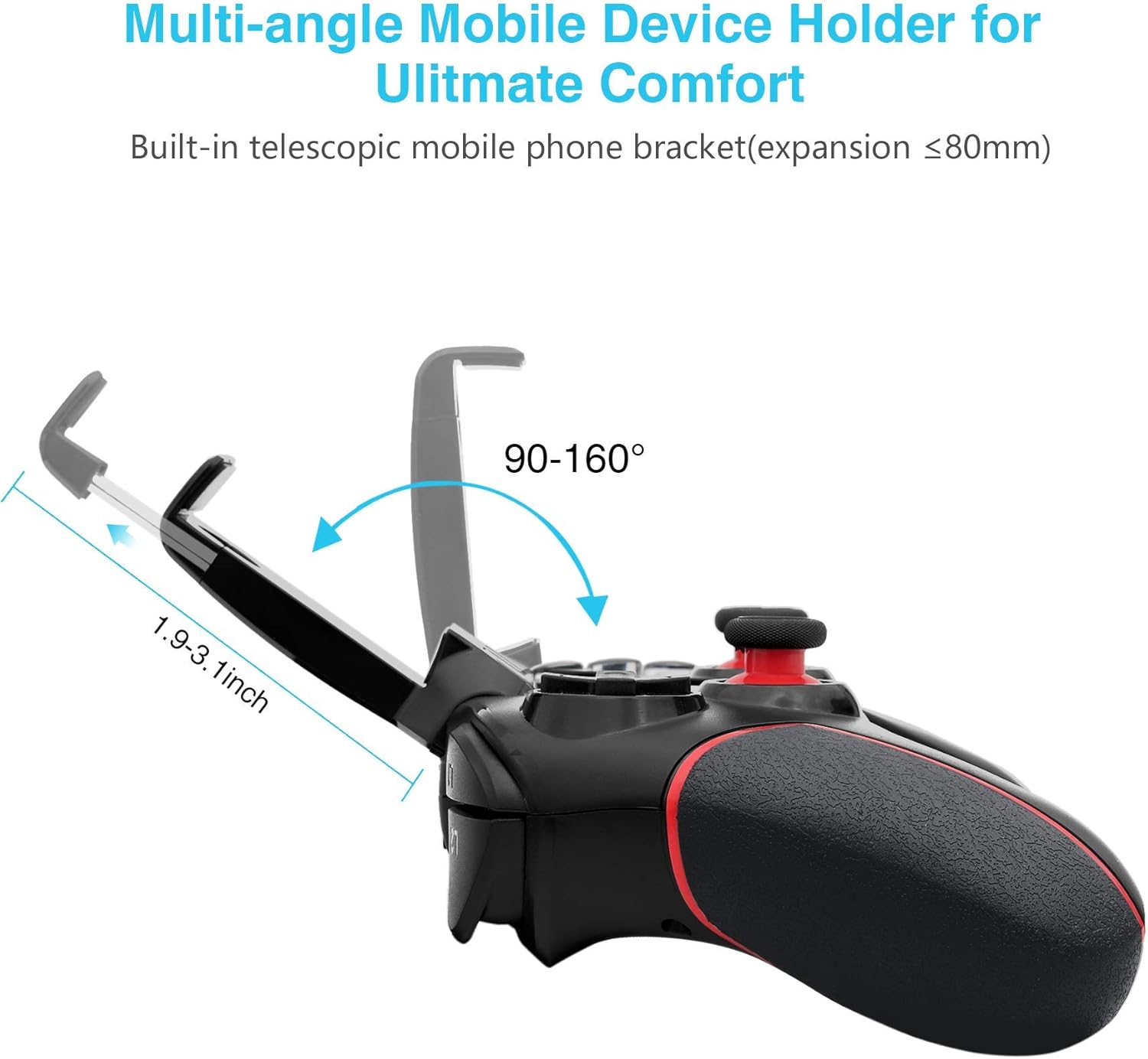 Sinfox Mobile Game Controller, 2.4G Wireless Gaming Controller, Dual-Vibration Bluetooth Game Controller Compatible with Android Phone/iOS 11.0-13.3.1/PC Windows7,8,10/TV Box/PS3/Tablets/Switch : Video Games