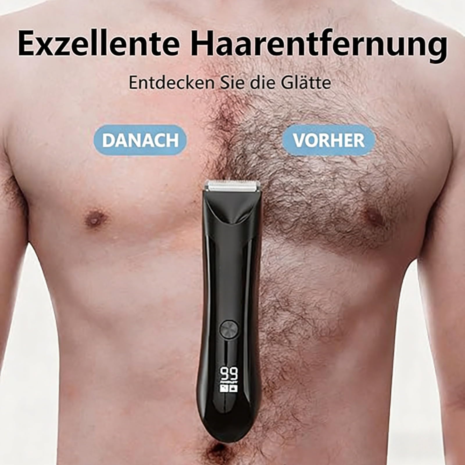 Trimsafe Body Hair Trimmer - Intimrasierer für Männer mit LED-Licht, sanfter Körperrasierer für empfindliche Haut (1 Stück)