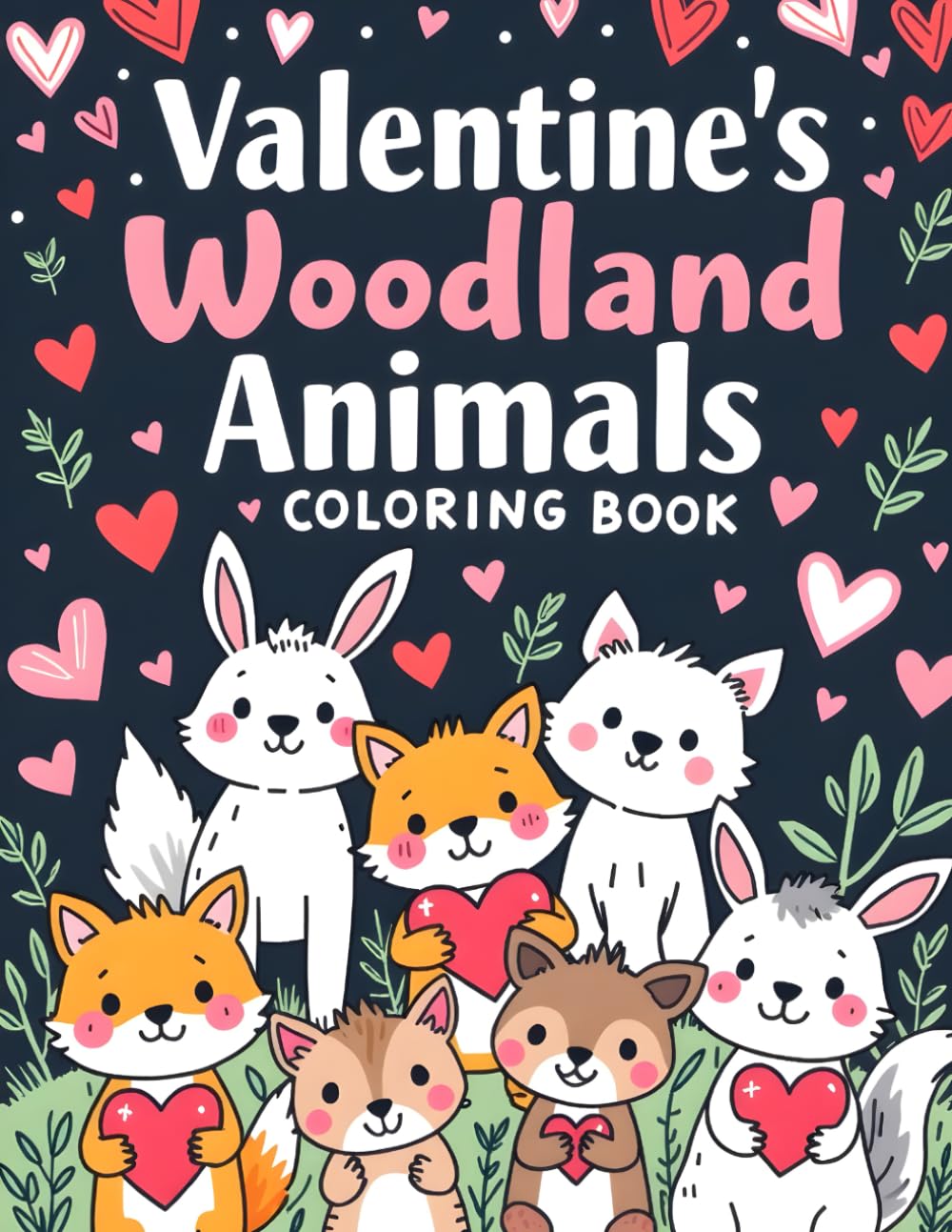 Valentine’s Woodland Animals Coloring Book