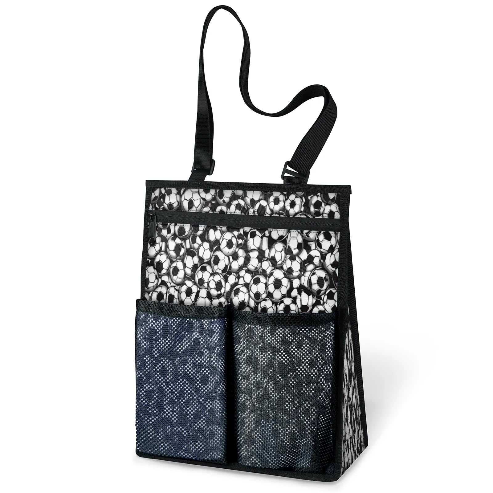 Ourtheme Football Soccer Balls Portable Shower Bag for Travel Gym Camp Beach Tote Shower Caddy Bags Hanging Toiletry
