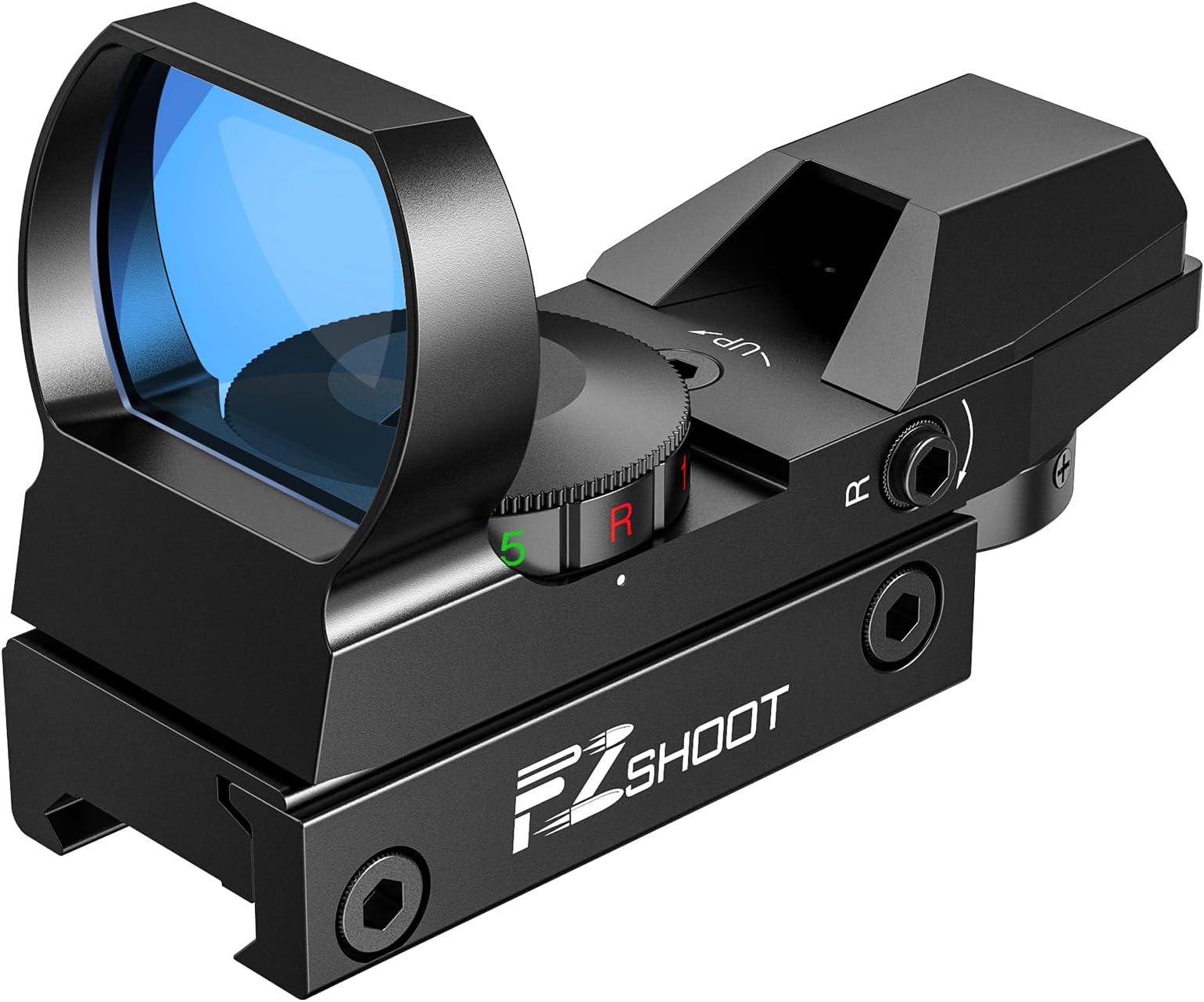 EZshoot Red Green Dot Gun Sight Scope Reflex Sight, 4 Adjustable Reticles Holographic Optic with 20mm Rail Mount
