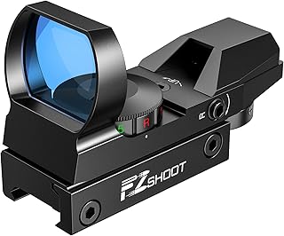 EZshoot Red Green Dot Gun Sight Scope Reflex Sight, 4 Adjustable Reticles Holographic Optic with 20mm Rail Mount