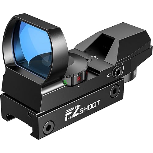 EZshoot Red Green Dot Gun Sight Scope Reflex Sight, 4 Adjustable Reticles Holographic Optic with 20mm Rail Mount