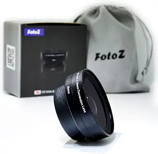 FotoZ 40.5mm 0.75倍 広角コンバージョンレンズ Sony ZV-1F / SELP1650対応 | Sony E PZ 16-50mm OSS装着時のZV-E10 II・ZV-E10・A6400に対応。旅行・風景・室内・Vlog撮影に便利な着脱式マクロ機能付き。