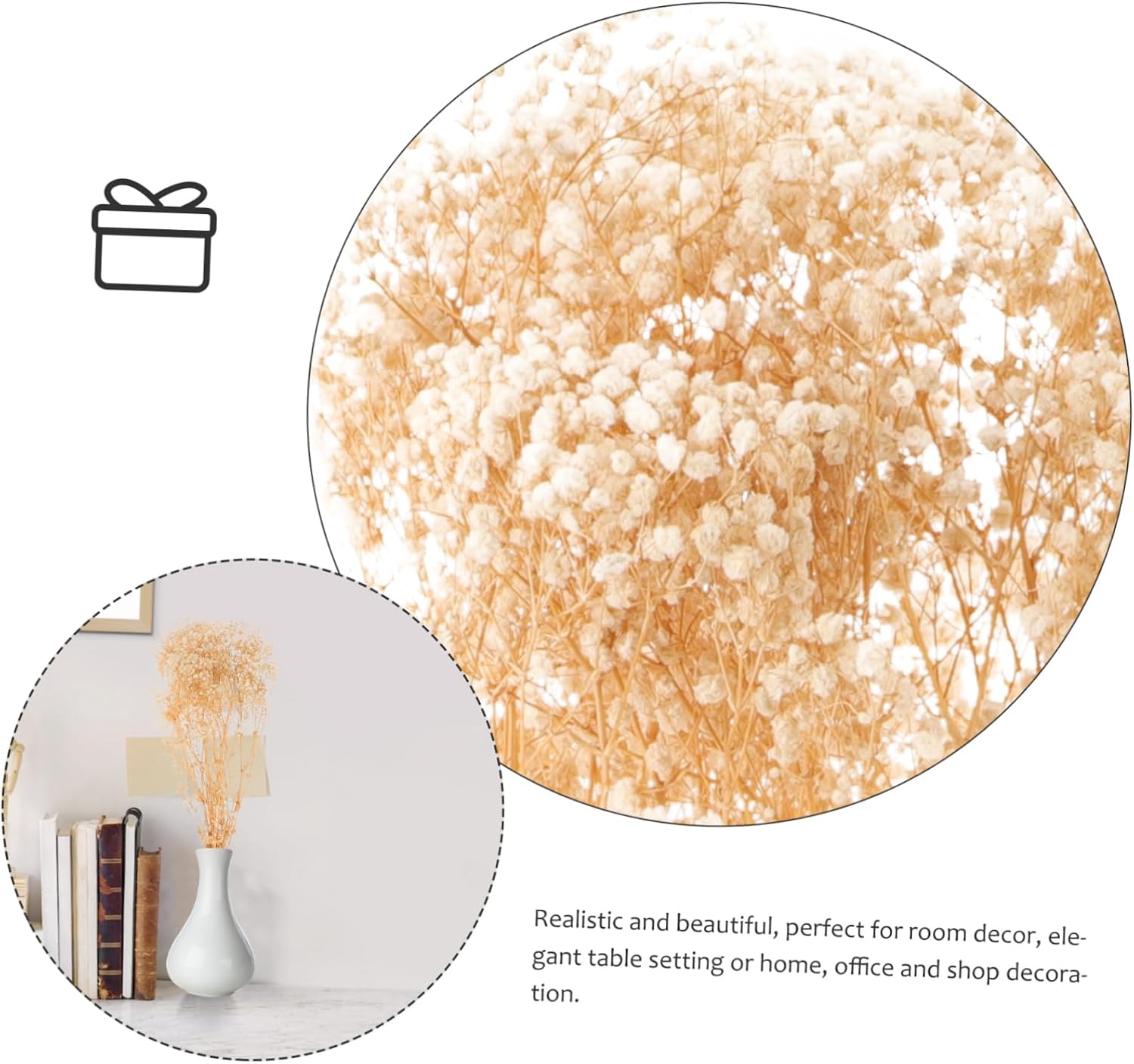 GARVALON Dried Breath Flowers Bundle Elegant Table Centerpiece for Weddings Home Decor Kitchen Accents Fresh No Watering Needed for Various Occasions