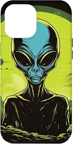 Miniatura 1 de iPhone 15 Pro Max Cute Green Alien Head UFO Space Face  Alien Case