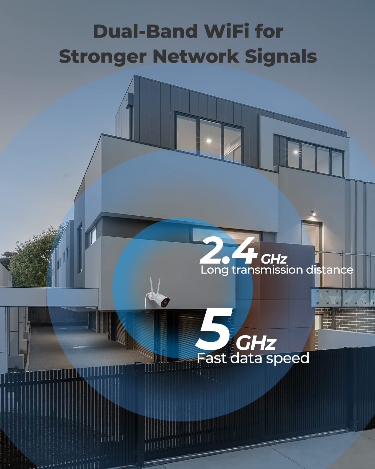 Reolink RLC-510WA x2 mit Stromverlängerungskabel(Weiß) 4.5m, 5MP WLAN Kamera Outdoor, 2,4GHz/5GHz WLAN CCTV IP Kamera Aussen mit Person/Auto/Tiererkennung, IP67 Wetterfest, Nachtsicht, Bewegungsmelder