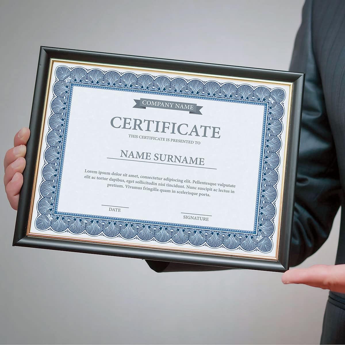 Elite Blue & Blue Parchment Certificate Papers - Pack of 100, Laser & Inkjet Printer Compatible, For Office, Business Awards, Graduation, School Diplomas, 8-1/2" x 11" on 60 lb. Text Stock