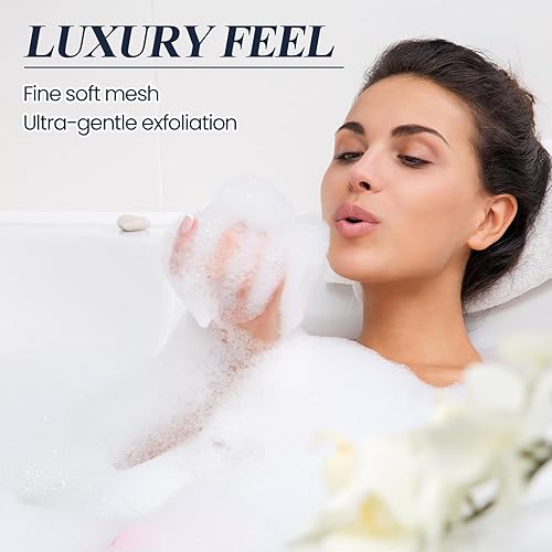 Miniatura 5 de Hushee 120 bolsas de jabón hechas a mano, bolsas de malla de burbujas de jabón, bolsa de ahorro de jabón exfoliante con cordón para espuma y secado,