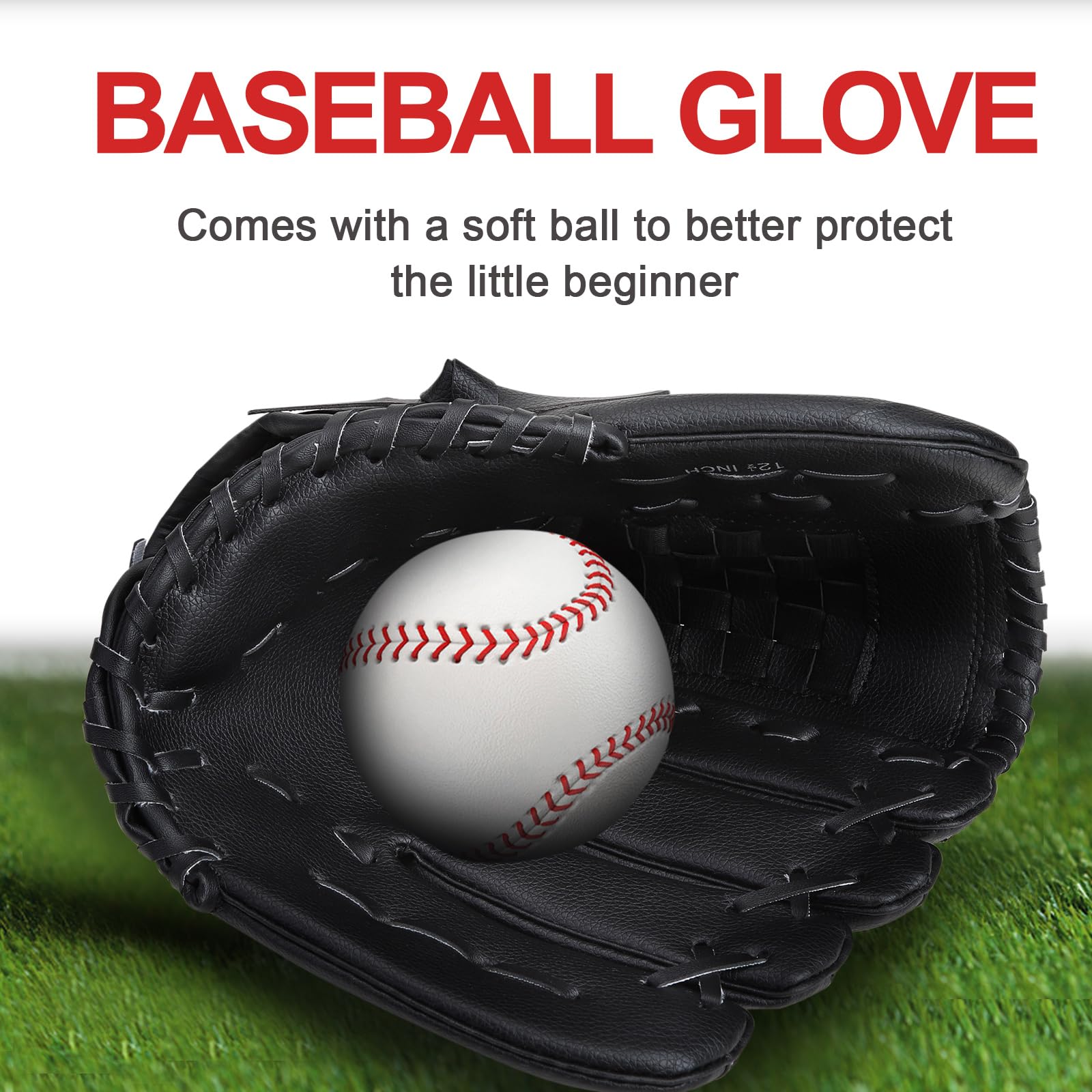 Guantes De Beisbol Guante de béisbol for deportes al aire libre, equipo de práctica de Softbol, ​​tamaño 10,5/11,5/12,5, mano izquierda for adultos, hombres, mujeres, niños, entrenamiento Guantes De B