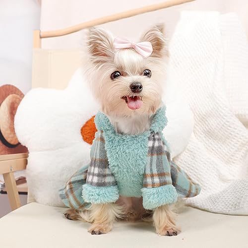 Miniatura 5 de Vestido con capucha para perro, suéteres de invierno para perros pequeños, vestidos cálidos para cachorros, vestidos cálidos para cachorros, ropa a
