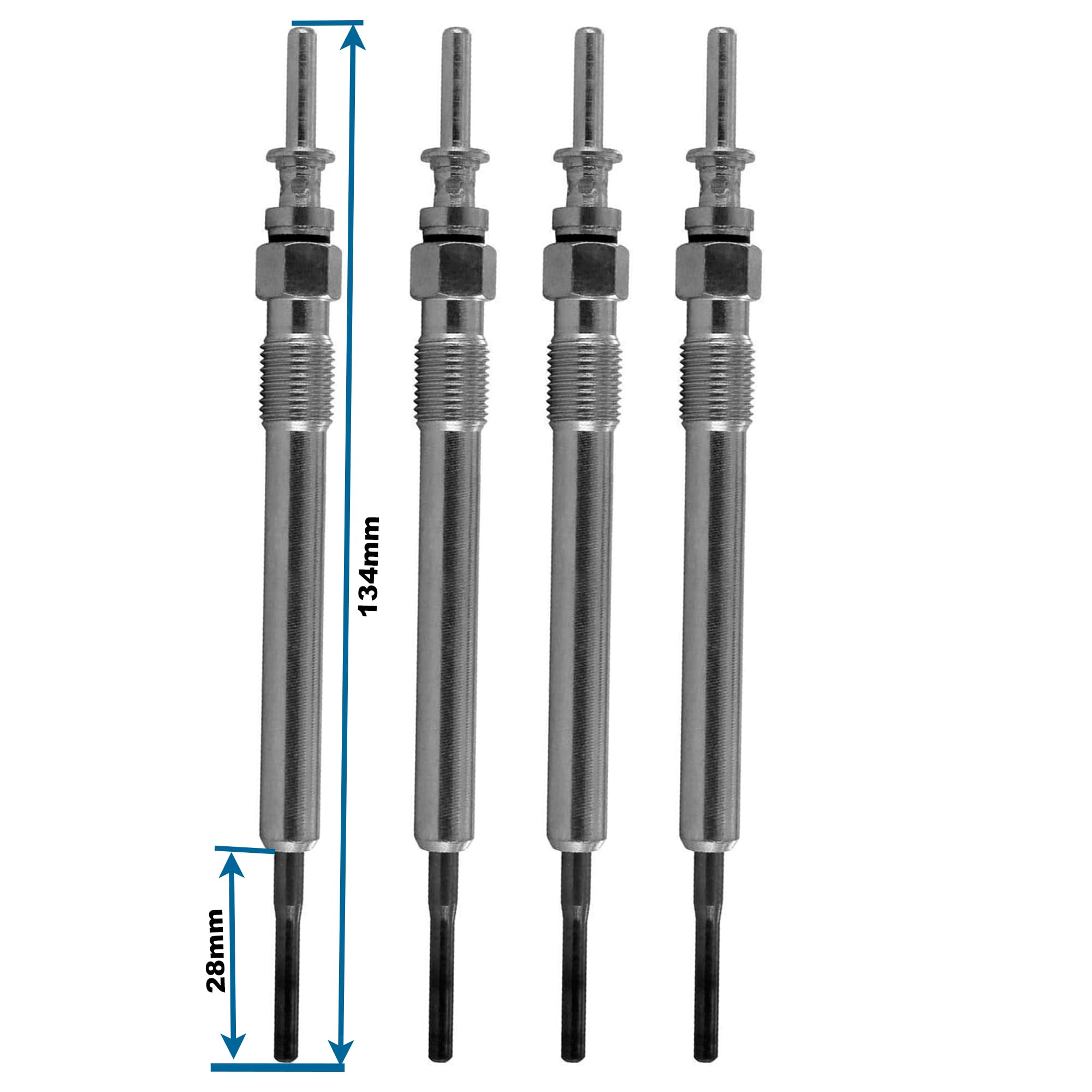 Partsline (Lot de 4) Bougie de Préchauffage compatible avec SÉRIE 1 2 3 4 5 X1 X2 X3 X5 X6 MI.NI F54 F55 F56 AURIS AVENSIS RAV4 VERSO 1.6 2.0 3.0 Diesel – Réf. OEM 12230035934 / 19850WA010