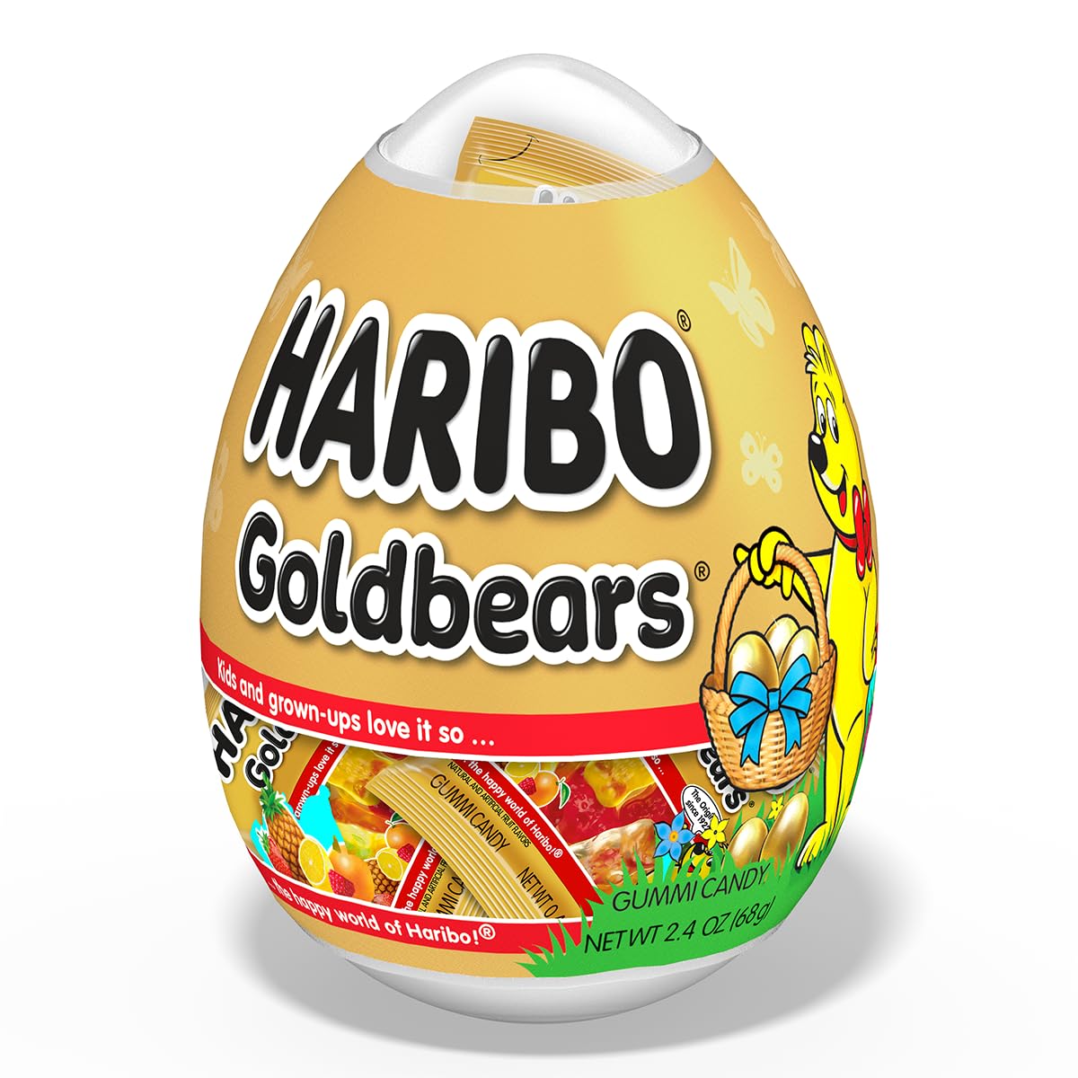 HARIBO Easter Egg 2.4oz | Soft, chewy individual bags of gummy bears in a festive Easter egg. Great for Easter baskets, gifting, and sharing.