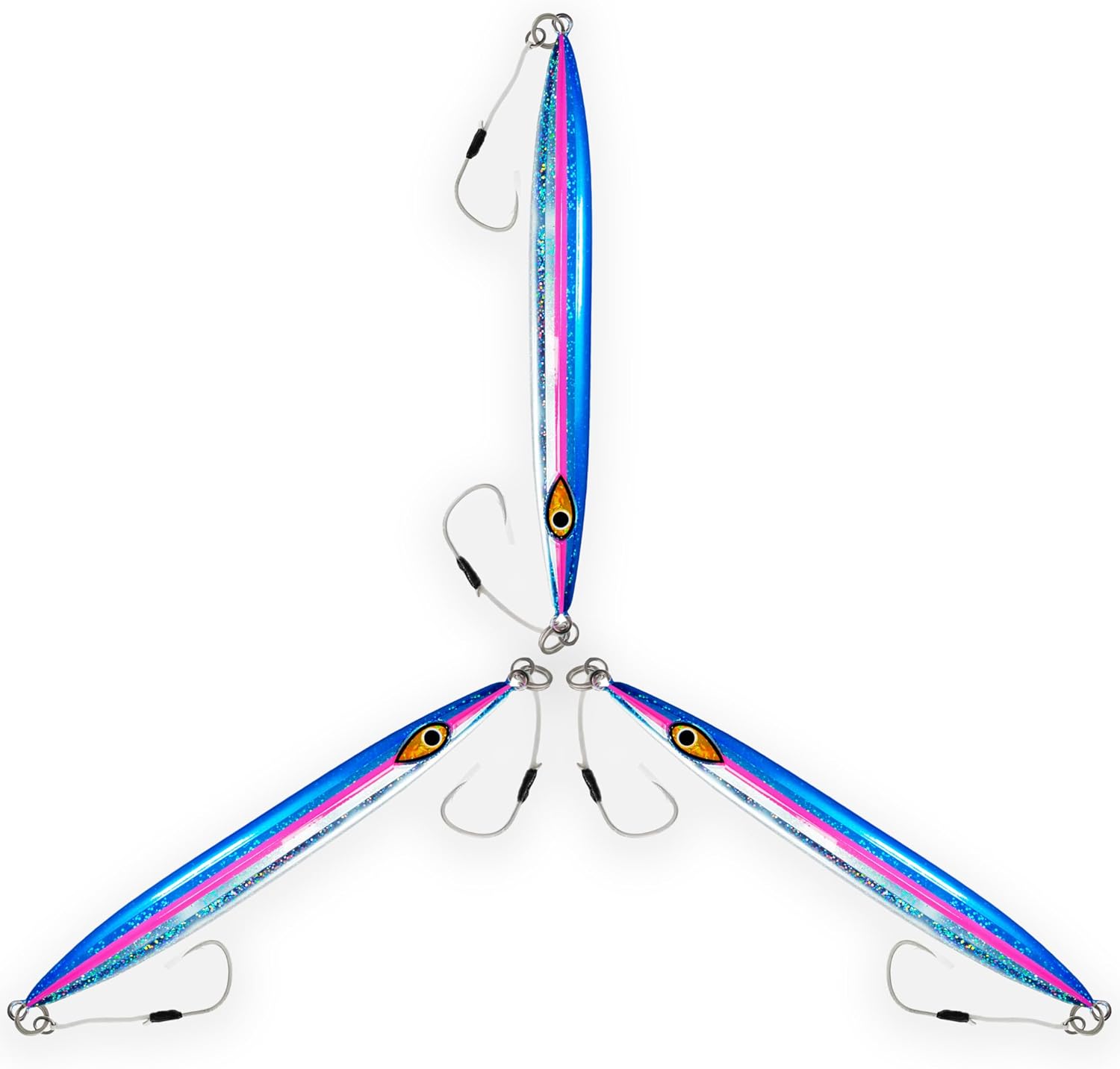 Slow Falling Knife Jigs 300g, 3 Pcs Pink for Saltwater Vertical Jigging, Slow Pitch Design with Flashy Finish for Maximum Attraction, Ideal for Tuna, Grouper & Amberjack