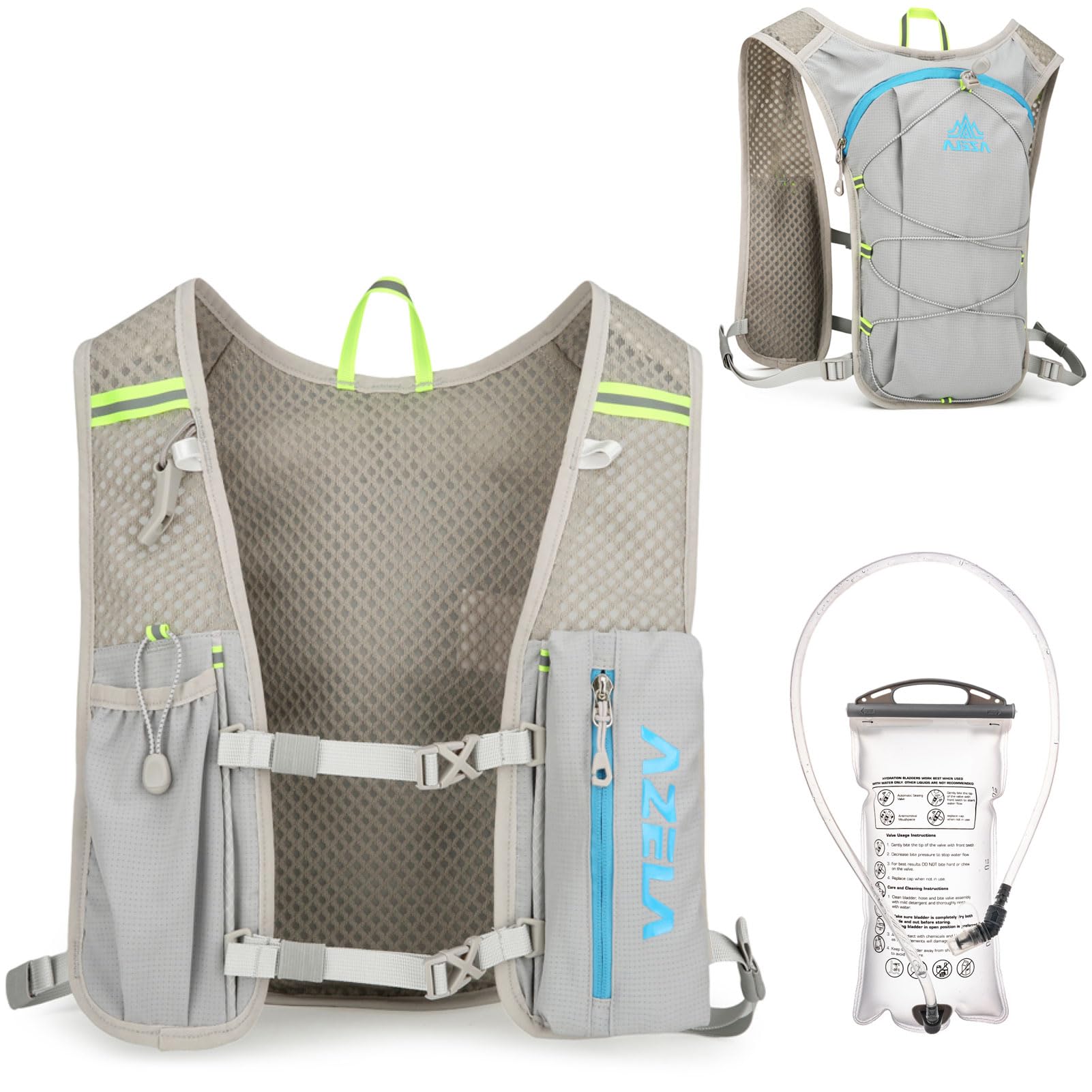 Azarxis Mochila de Hidratación Ligero Chaleco Hidratacion Trail Running para Mujeres Hombres para Correr Maratones Ciclismo Senderismo