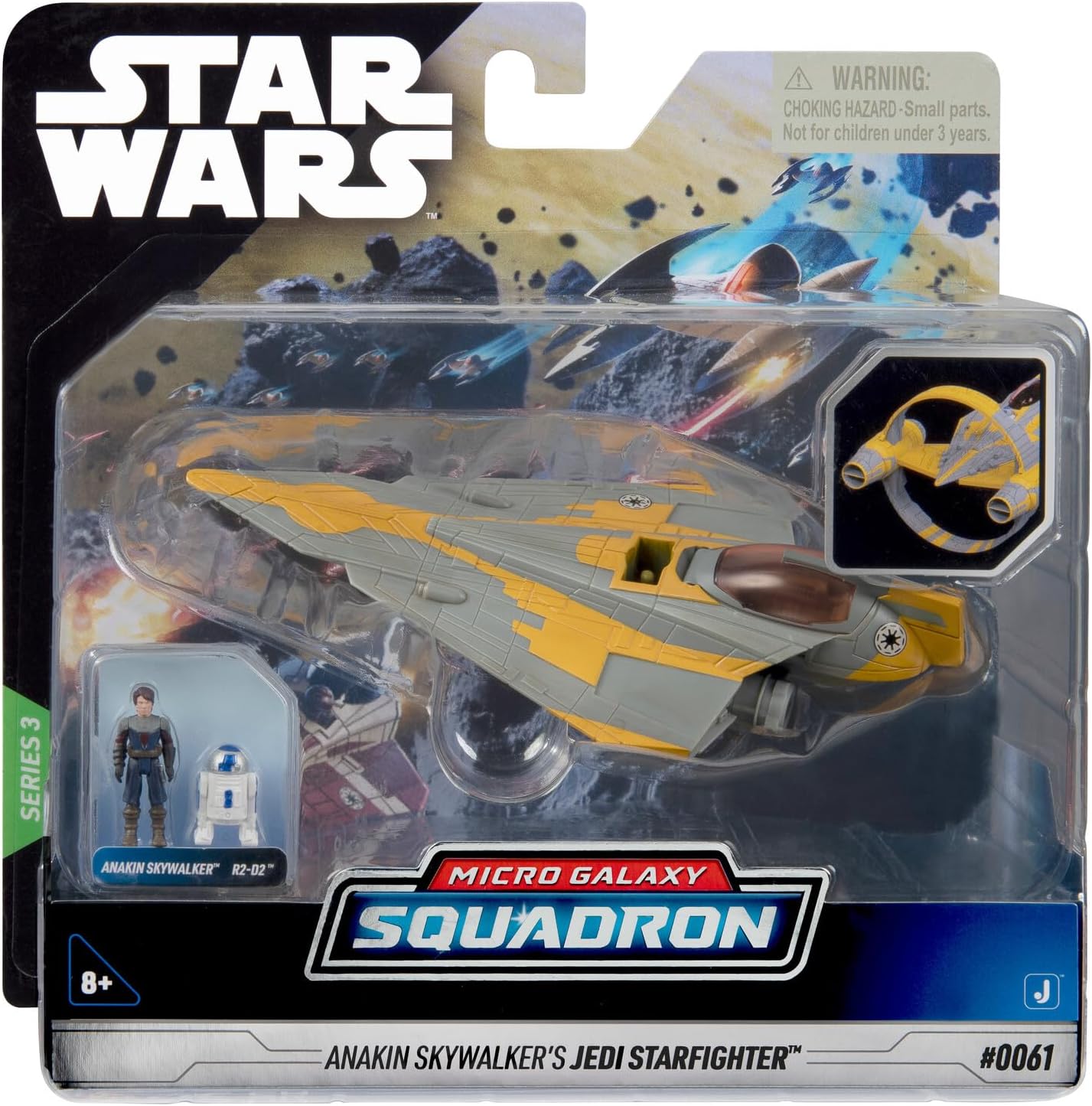 Bizak Star Wars Micro Galaxy Squadron Anakin Skywalker's Jedi Starfighter 4.75" Class Vehicle with 1" Figures (62610039)