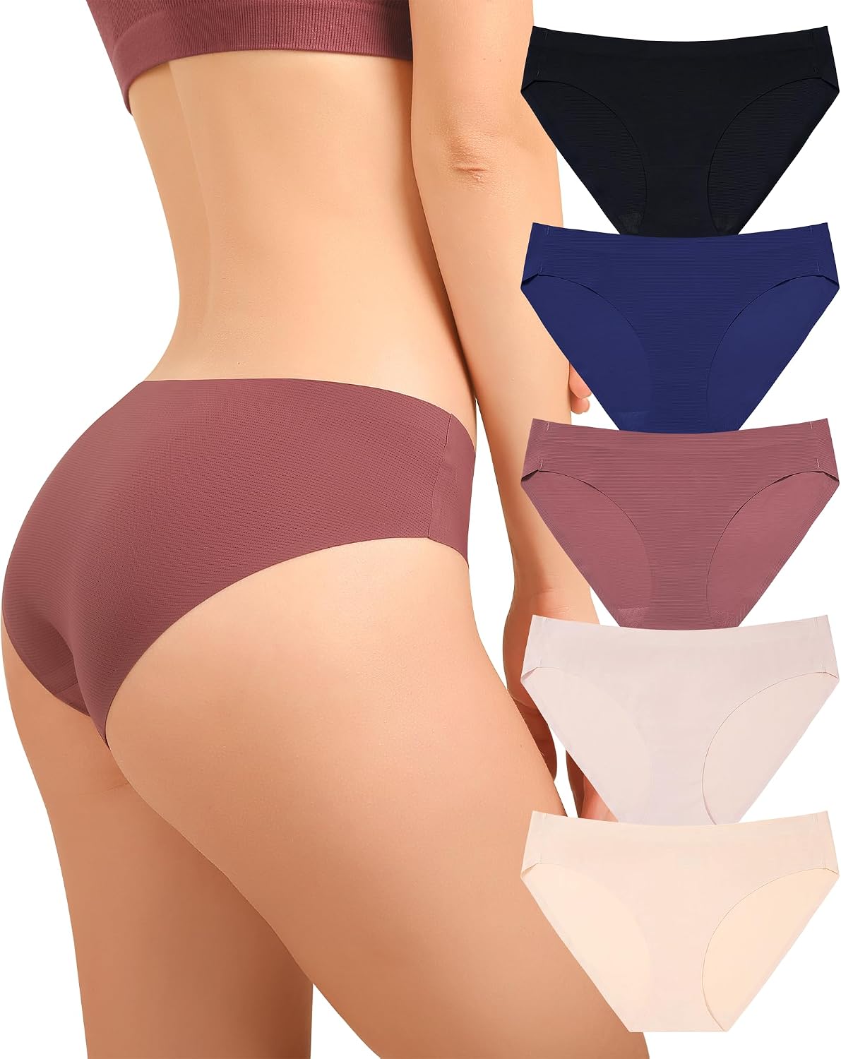 LEVAO Seamless Underwear for Women No Show Panties Hipster Bikini Underwear