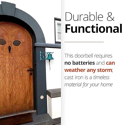 Miniatura 4 de NACH JS-90-091AT - Timbre rústico de hierro fundido, campanas de puerta pequeñas para hogares, campanas de cena, campana de puerta de cocina,