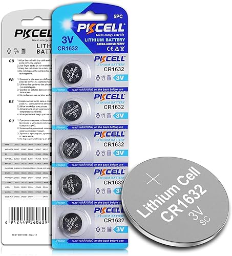 Miniatura 1 de PKCELL Batería CR1632 pila de moneda de botón de litio de 3 V para llavero remoto 5 unidades
