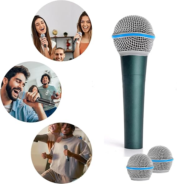 2 x Microphone Replacement Grille Compatible with BETA 58A, Mic Cover Replacement, Mic Head Cover