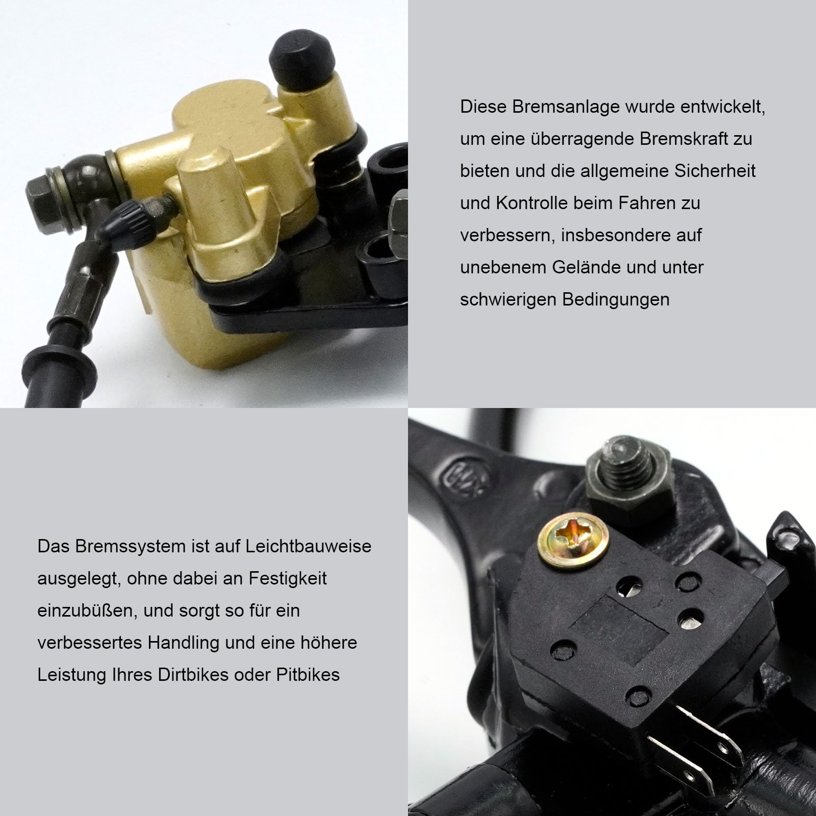 Vordere Scheibenbremse Hauptbremszylinder Bremssattel Mit Bremsbelägen Ersatz Für 50cc-150cc Dirtbike Pitbike