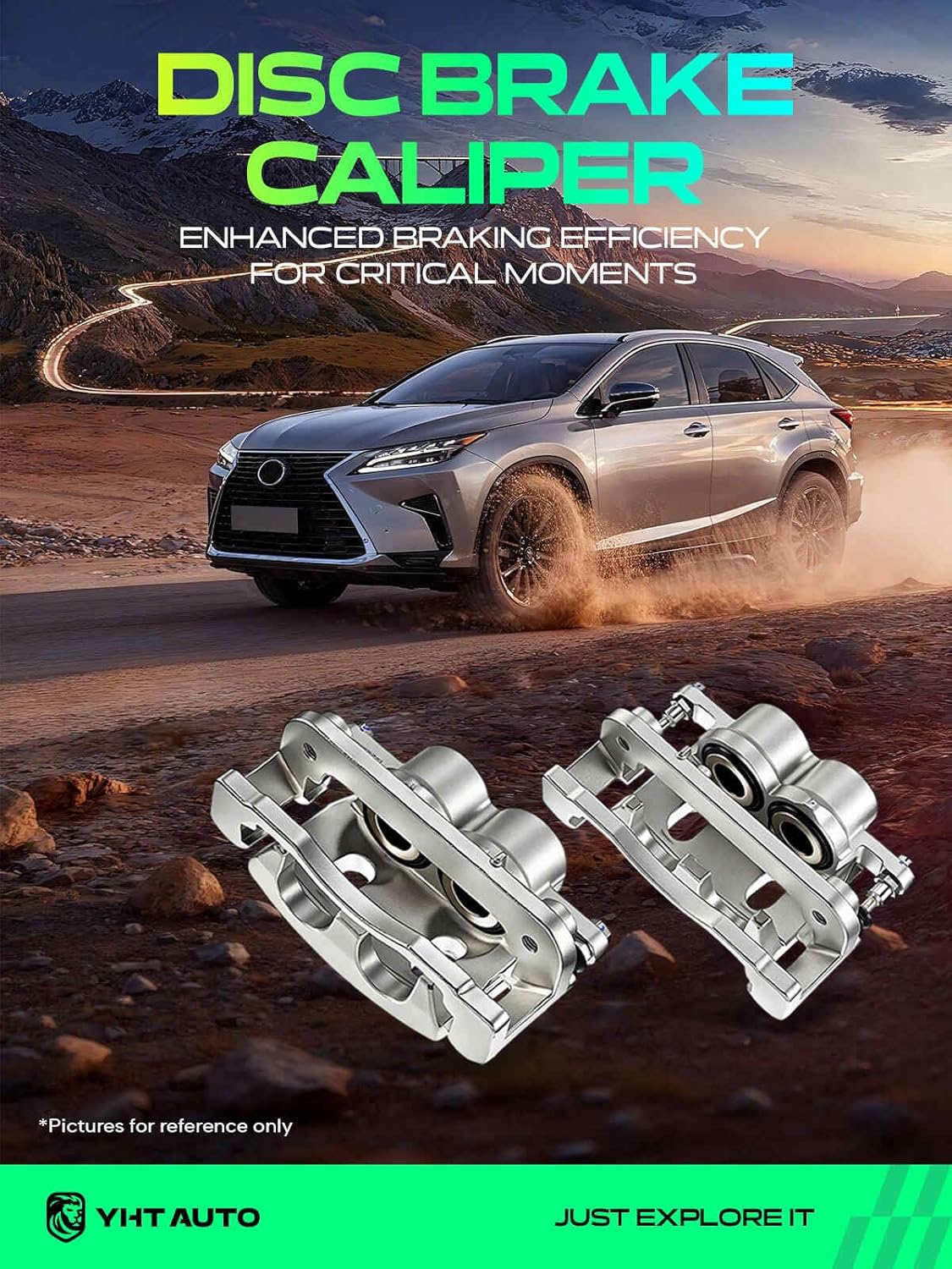 YHTAUTO Set of 2 Front Brake Caliper Assembly Compatible with Chevrolet, GMC & Cadillac Models, Silverado 1500, Avalanche, Suburban Tahoe, Savana, Sierra 1500, Yukon, Escalade