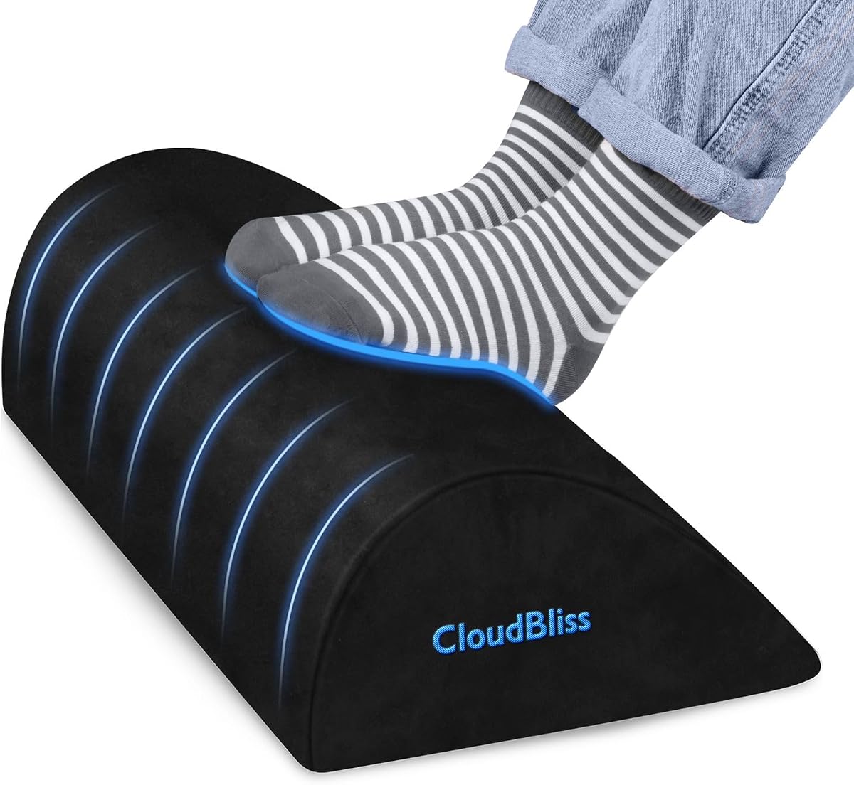 Reposapiés para Debajo del Escritorio en el Trabajo, Taburete para Oficina, Reposapiés, Negro | Espuma suave, funda lavable y extraíble, para oficina, hogar y automóvil, fondo antideslizante, diseño ergonómico