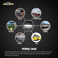 Vista 7 de Partsam 4 tiras de luz blanca de 6 pulgadas con 12 luces LED para barcos, barra de luz marina, remolque, camión, caravana, caravanas, luces LED