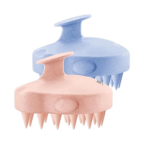 Vista 11 de HEETA - Juego de 2 masajeadores de cuero cabelludo para el crecimiento del cabello, cerdas de silicona suave para eliminar la caspa y aliviar la 01