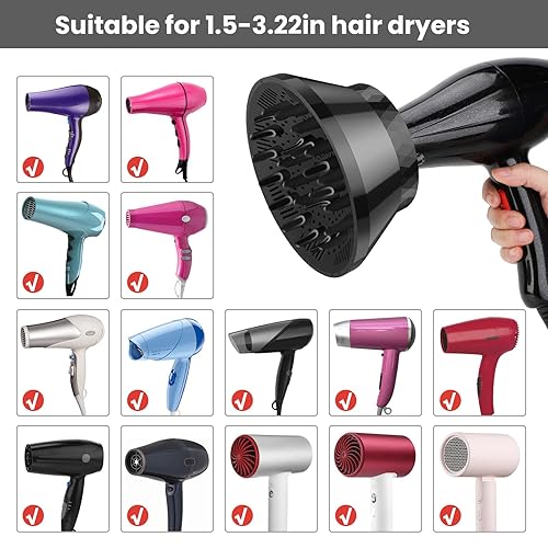 Miniatura 2 de Segbeauty Difusor de pelo plegable universal, plegable de viaje, ajustable, de secado rápido, difusor de secado rápido, accesorio portátil para