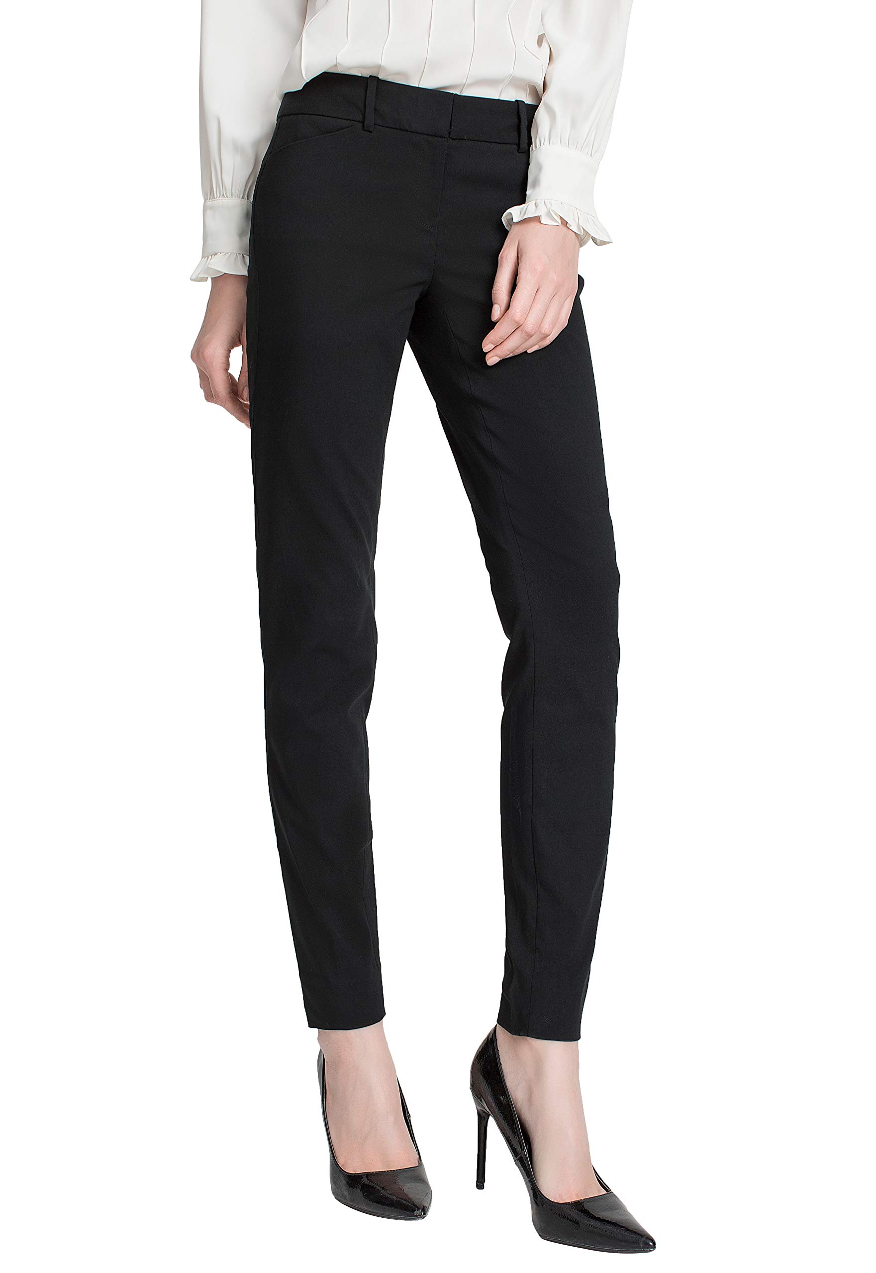 SATINATO Womens Casual Work Pants Skinny Slacks Leggings Comfort Mid Rise