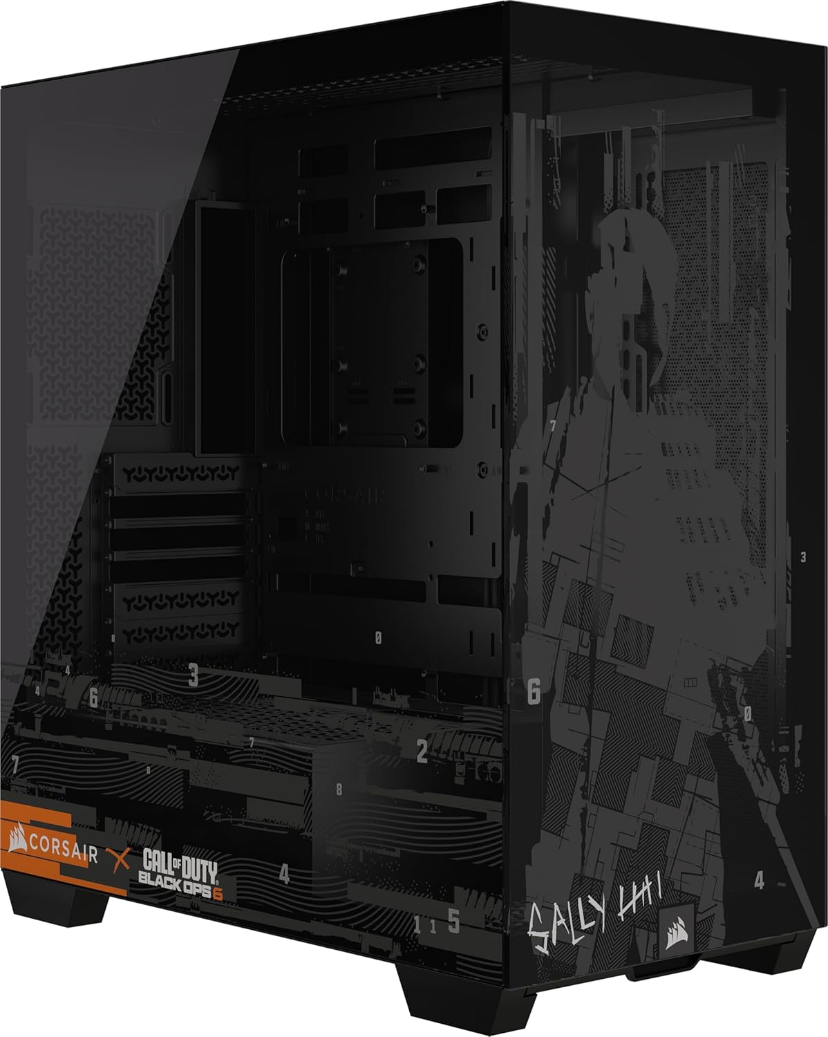 CORSAIR 3500X Call of Duty®: Black Ops 6 Edition Mid-Tower ATX PC Case – Panoramic Tempered Glass, Spacious Interior, ASUS BTF and MSI Project Zero Reverse Motherboard Compatible, No Fans Included