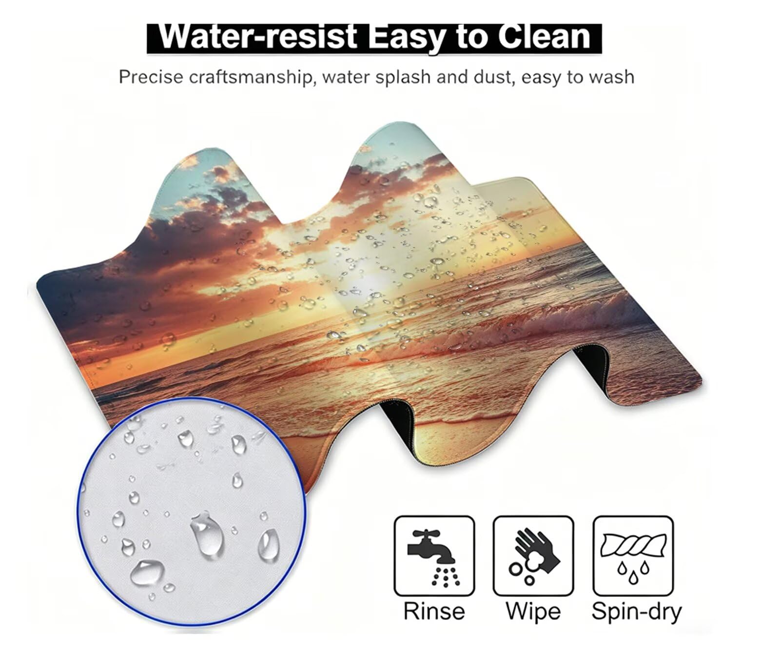 Tappetino Mouse Mare Tappetino Mouse XXL 150x80 cm Mouse Pad Tramonto Sottomano Scrivania Ufficio Grande, Mousepad Gaming Antiscivolo Impermeabile, Tappeto per Accessori Computer, Gamer, Regalo W6-885
