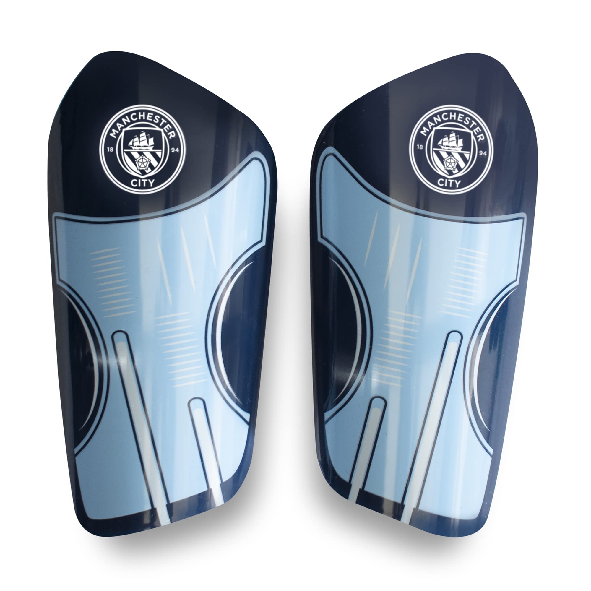 Hy-Pro Manchester City FC City DELTA Slip-In Shin Guards - Youth, Blue