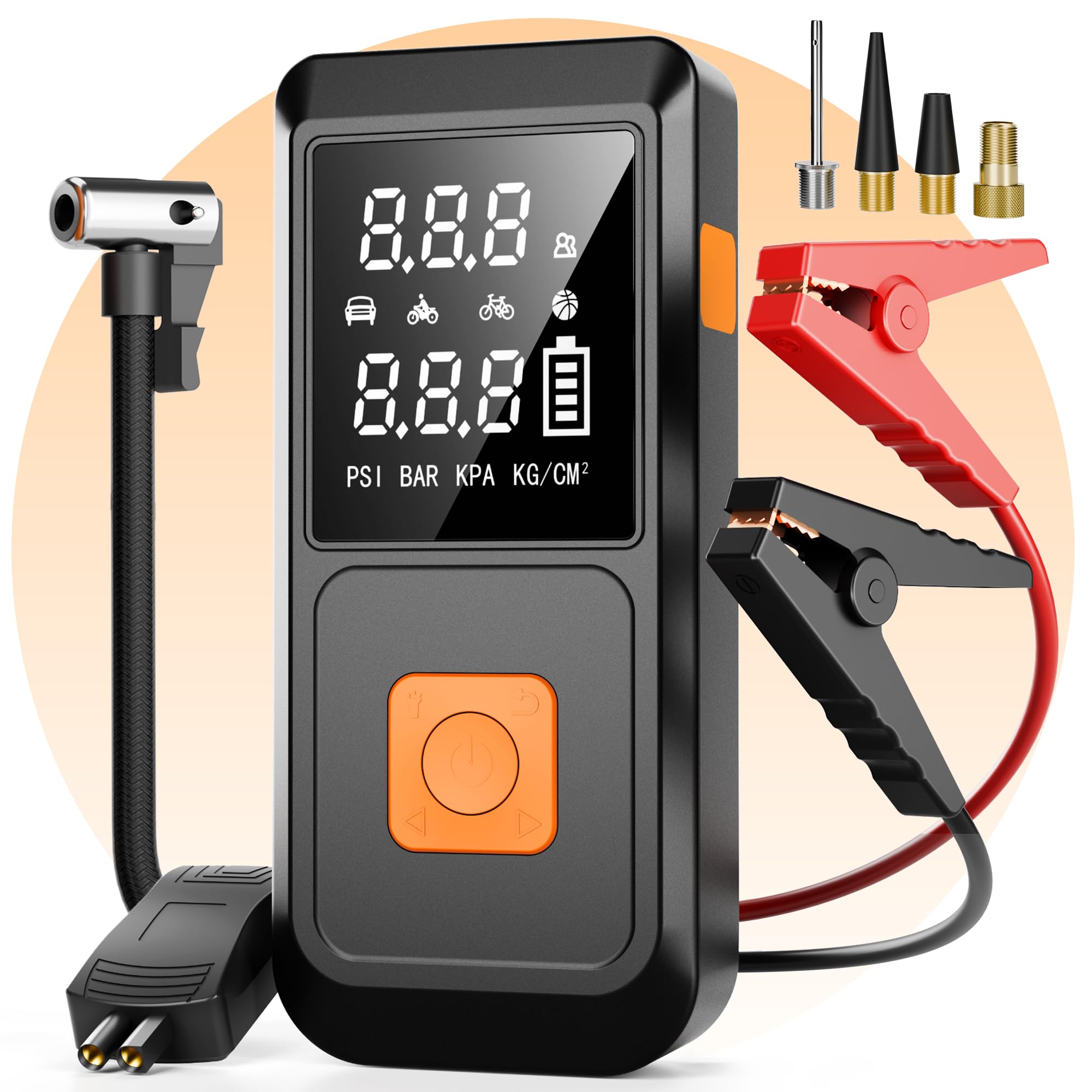 GOLDFOREST 4000A Jump Starter with Air Compressor Portable Car Battery Jumper Starter 10L Gas 8L Diesel 150PSI Jump