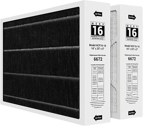 6672 16x25x5 MERV 16 Furnace Air Filter Compatible with Lennox