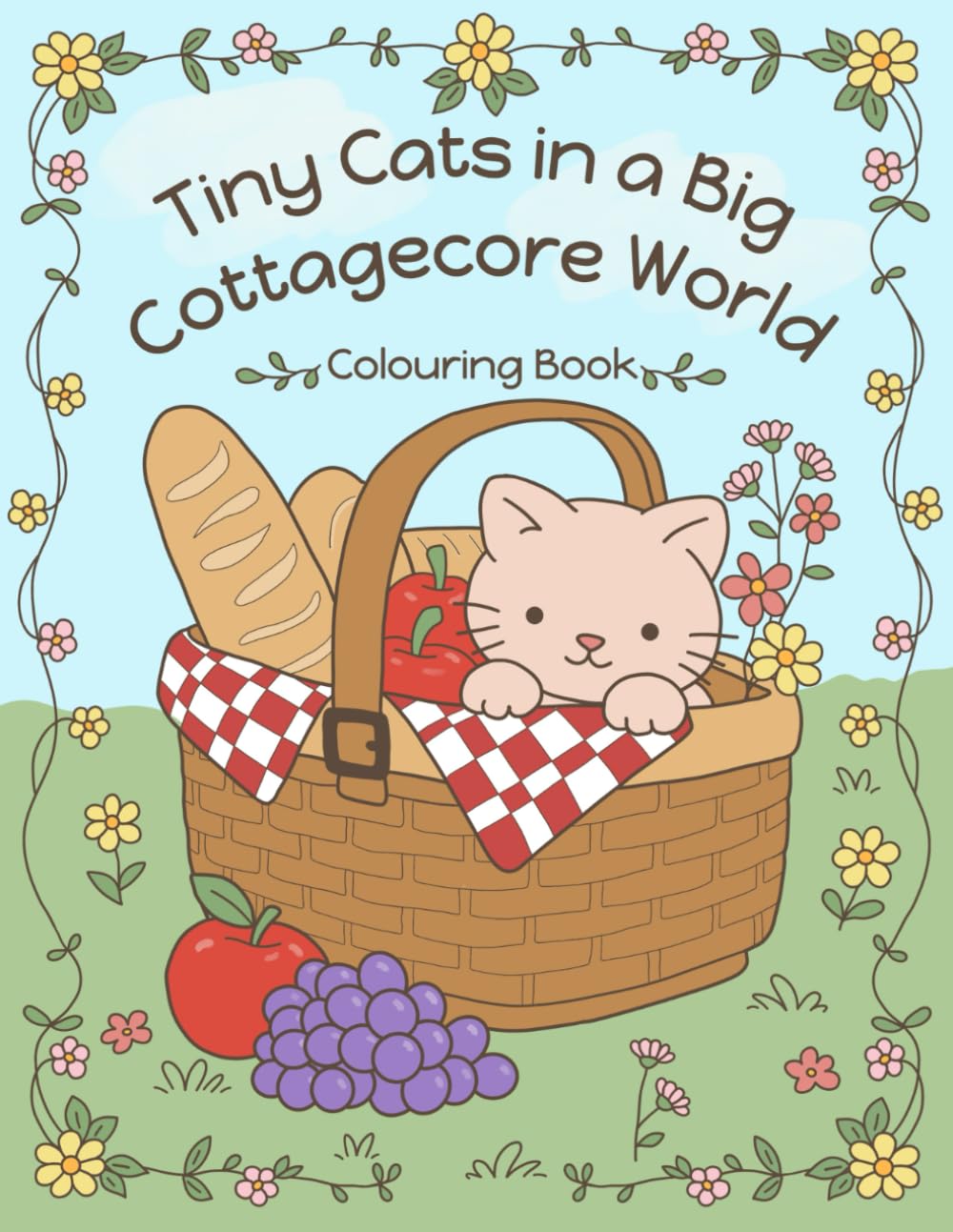Tiny Cats in a Big Cottagecore World Colouring Book: Whimsical Nature Scenes, Gentle Animals, and Cosy Country Charm for Creative Kids Ages 4–9