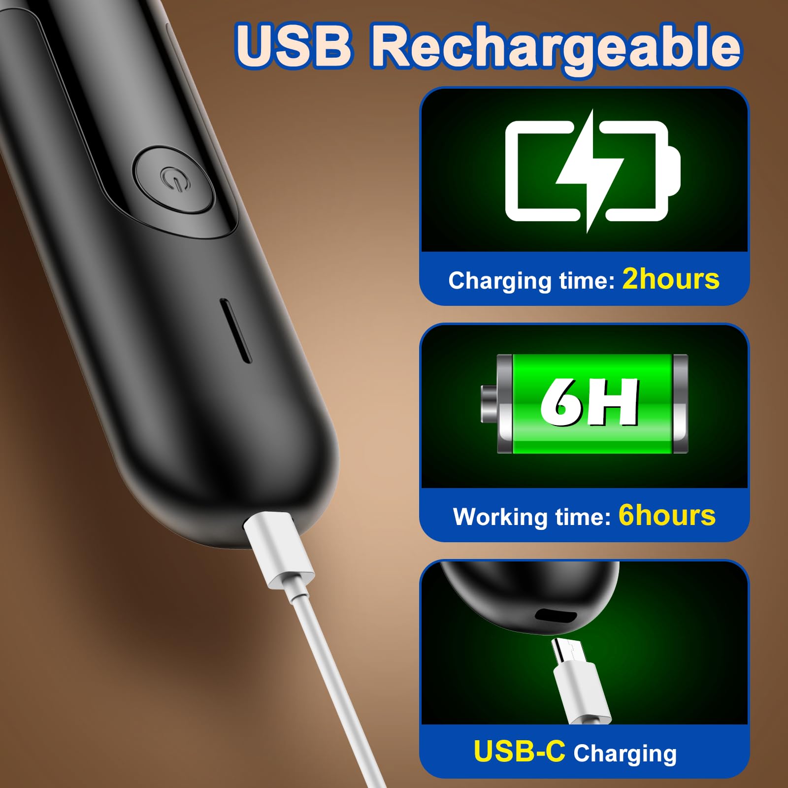 Dog Nail Grinder, Quiet and Low-Vibration Dog Nail Trimmers for Large Dogs, Medium, Small Dogs Cats Pets, Upgrade Professional Electric Pet Paws Toenail Grooming Tool Black - image 7